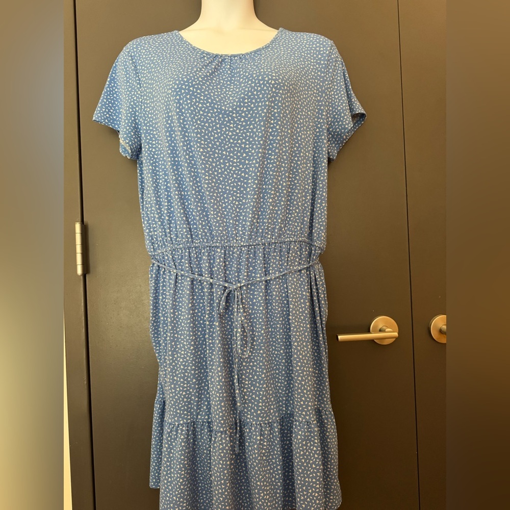 Banana Republic Blue Ruffled Tiered Midi Dress